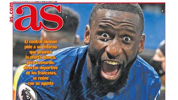 PORTADA | AS: "Pelea Madrid-PSG por Rüdiger"