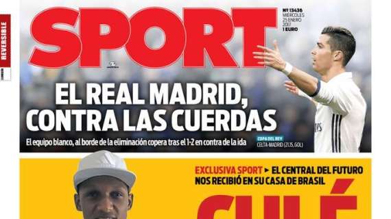 PORTADA - SPORT: "El Real Madrid, contra las cuerdas"