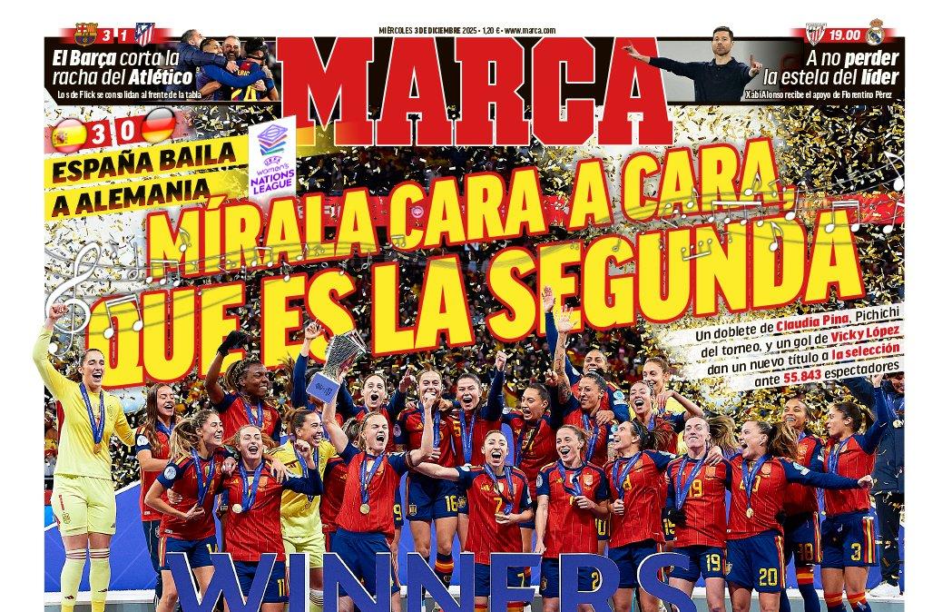 Marca destaca en su portada la segunda Nations League para España