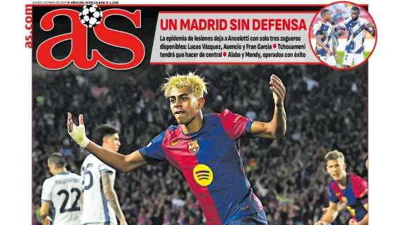 AS destaca en primera plana el empate del Barcelona
