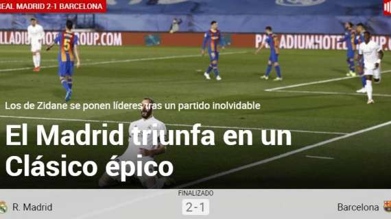 Marca: "El Madrid triunfo en un Clásico épico"