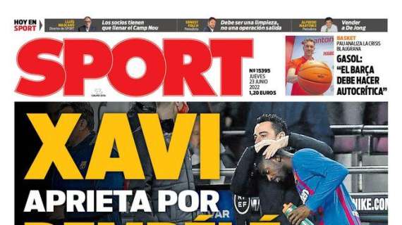 PORTADA | Sport: "Xavi aprieta por Dembélé"