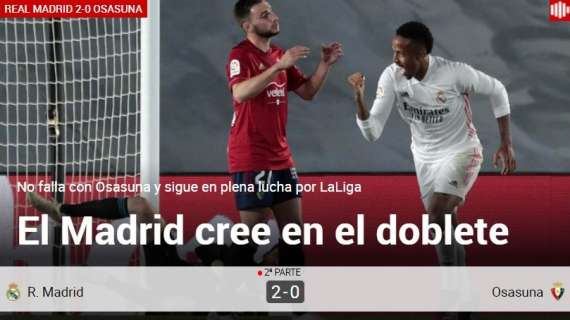 Marca, con el sueño blanco: "El Madrid cree en el doblete"