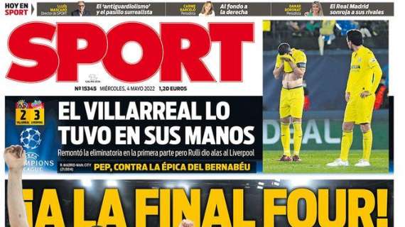 PORTADA | Sport: "Pep, contra la épica del Bernabéu"