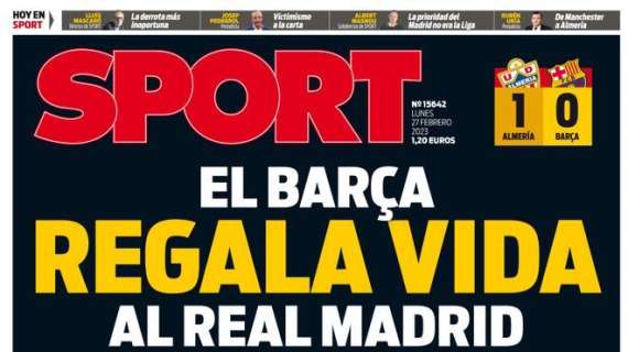 PORTADA | Sport: "El Barça regala vida al Real Madrid"