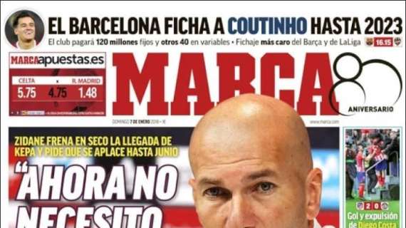 PORTADA - Marca, Zidane: "Ahora no necesito ningún portero"