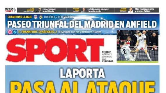 PORTADA  | Sport: "Paseo triunfal del Madrid en Anfield"