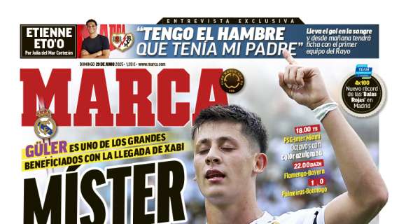 "Míster nuevo, vida nueva": Güler, en la portada de Marca