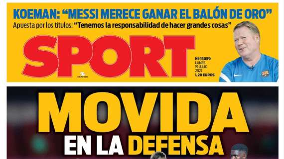 PORTADA | Sport: "Movida en la defensa"