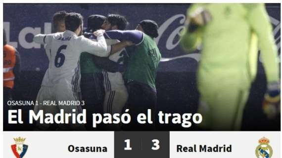 Diario AS: "El Madrid pasó el trago"