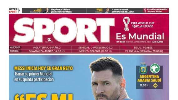 PORTADA | SPORT: "Morata, la gran duda de Luis Enrique"