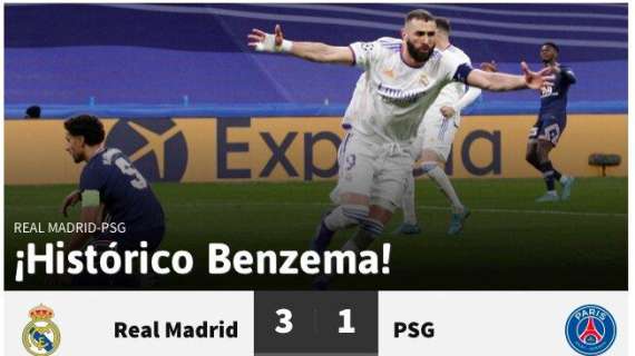 AS: "¡Histórico Benzema!"