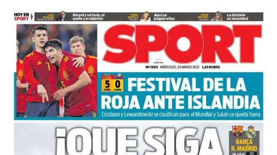 PORTADA | Sport, con el clásico femenino: "¡Que siga la fiesta!"