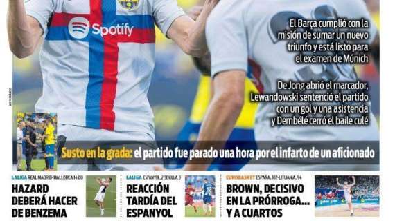 PORTADA | Sport: "Hazard deberá hacer de Benzema"