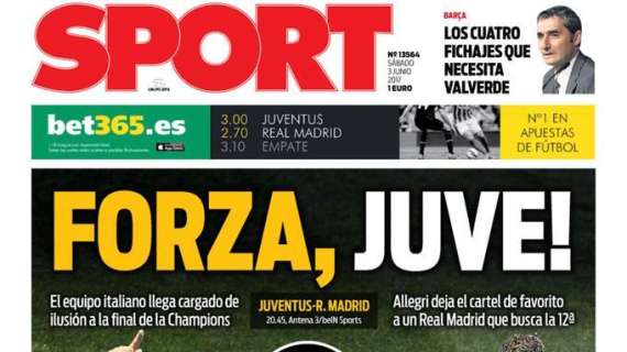 PORTADA - SPORT: "Forza, Juve"