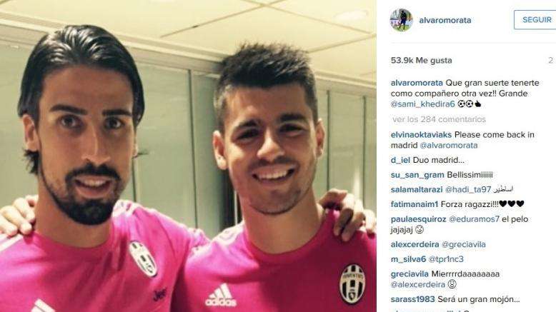 Morata, feliz por volver a compartir vestuario con Khedira