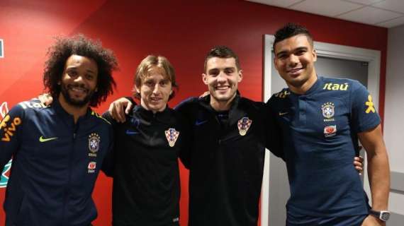 FOTO - Casemiro y Marcelo se enfrentan a Modric y Kovacic: "Amigos, socios y rivales"