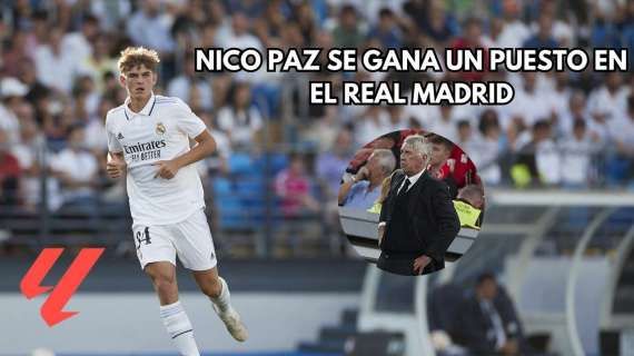 Nico Paz tira la puerta de Arribas y Álvaro en el Real Madrid