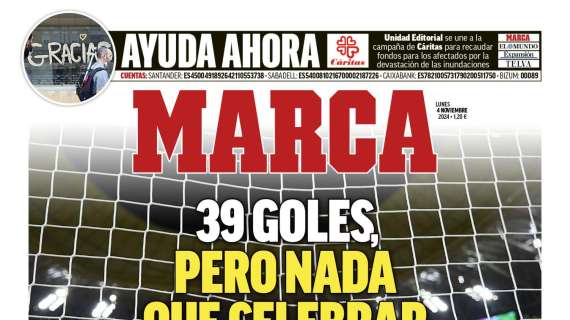 Marca saca en portada los goles de una jornada sin "nada que celebrar"