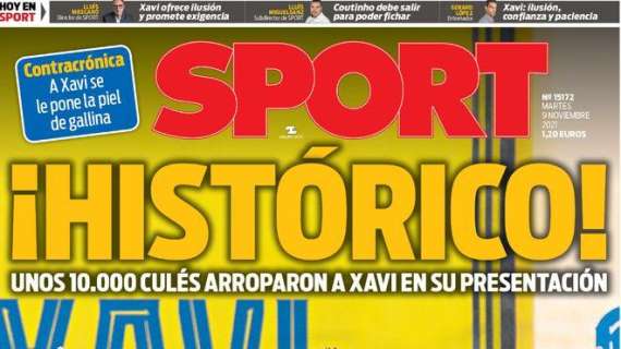 PORTADA | Sport: "¡Histórico! Xavi"