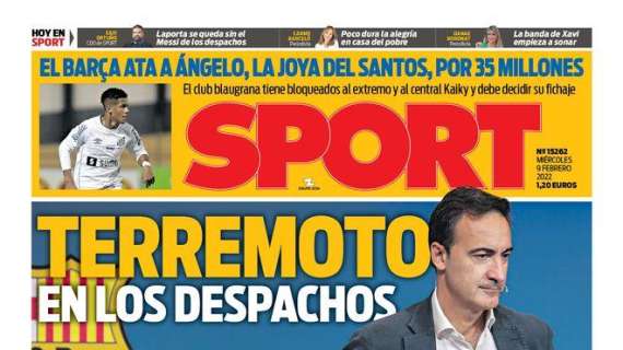 PORTADA | Sport abre con el Barcelona: "Terremoto en los despachos"