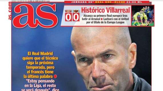 PORTADA | As: "Zidane se lo piensa"