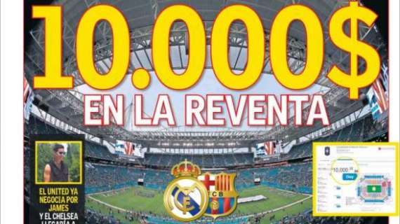 PORTADA - As se hace eco de la locura del clásico en Estados Unidos: "10.000 dólares por la reventa"