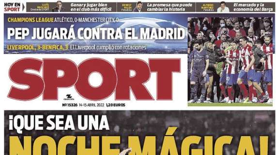PORTADA | Sport: "Pep jugará contra el Madrid"