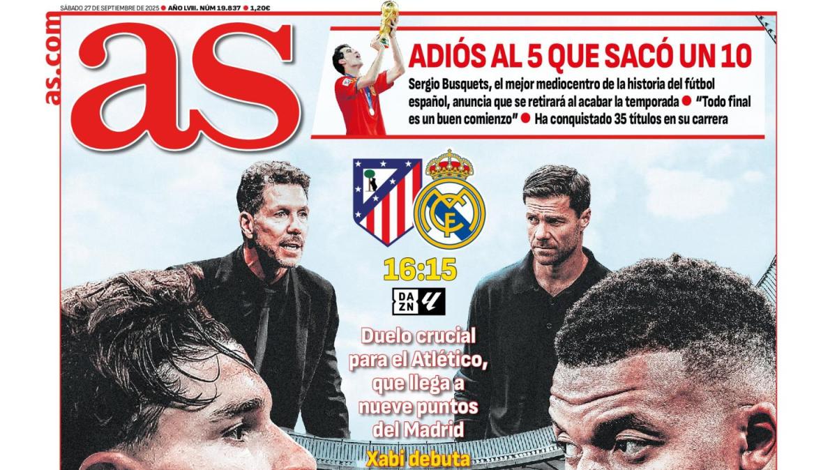 "Respiro o escapada": el derbi, en la portada de AS