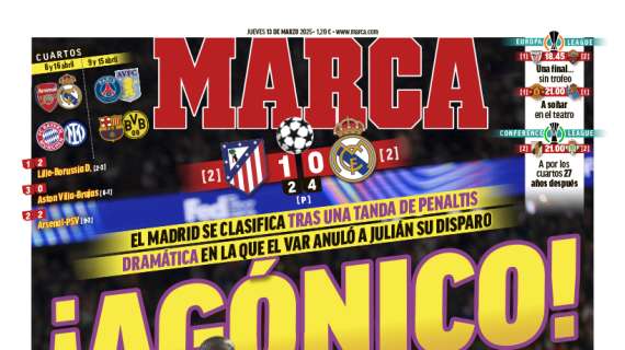 Marca abre portada con el "agónico" triunfo del Real Madrid