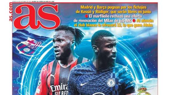 PORTADA | As: “Madrid y Barça pugnan por los fichajes de Kessié y Rudiger"