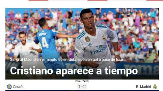 Marca destaca la figura del héroe: "Cristiano aparece a tiempo"