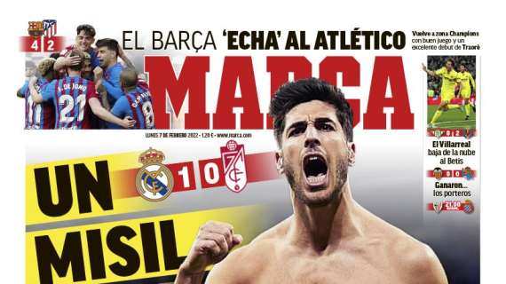 PORTADA | Marca, con el golazo de Asensio: "Un misil que vale oro"