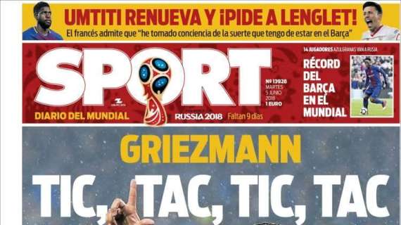 PORTADA - Sport va avisando: "Griezmann, tic-tac"