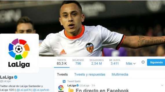 FOTO - LaLiga pone de portada en su twitter la celebración del gol de Orellana