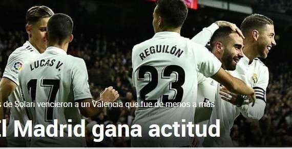 Marca destaca la actitud del Real Madrid frente al Valencia