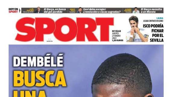 PORTADA | Sport: "Isco podría fichar por el Sevilla"