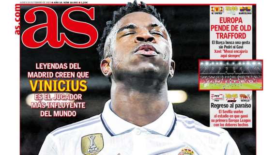 PORTADA | AS, con Vinicius: "Solo le falta volar"