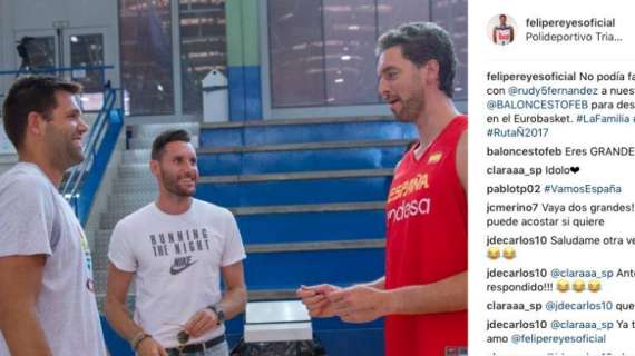 FOTO - Reyes y Rudy visitan a sus compañeros de la selección española