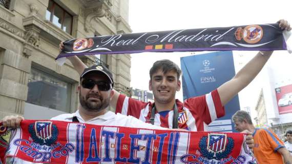 Poca presencia de aficionados colchoneros en las gradas del Bernabéu