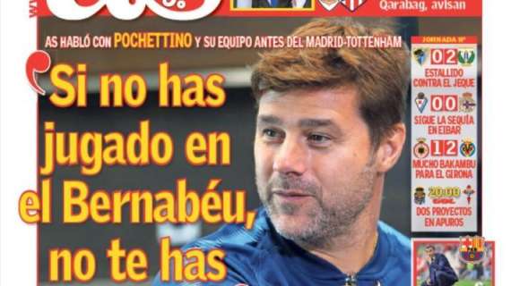 PORTADA - As resalta las palabras de Pochettino: "Si nos has jugado en el Bernabéu, no te has bautizado"