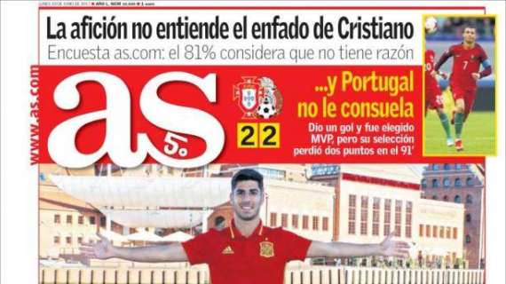 PORTADA - As comparte las opiniones de los compañeros de Asensio: "Va a ser un crack mundial"