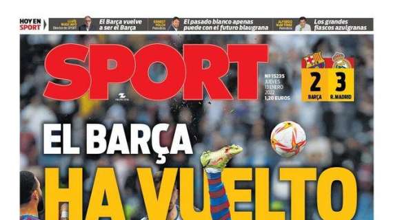 PORTADA | Sport: "El Barça ha vuelto"