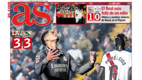 As saca en portada la "ocasión perdida" del Real Madrid en Vallecas