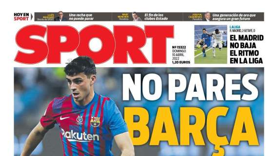 PORTADA | Sport: "El Madrid no baja el ritmo en LaLiga"