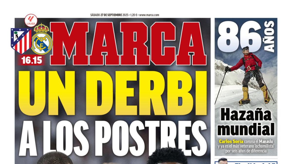 Marca abre con el Atlético - Real Madrid: "Un derbi a los postres"