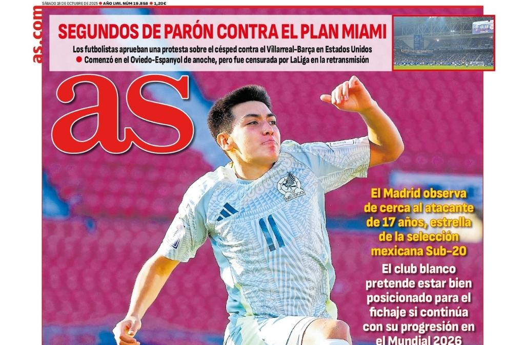 "Gilberto Mora, bajo vigilancia", en la portada de AS