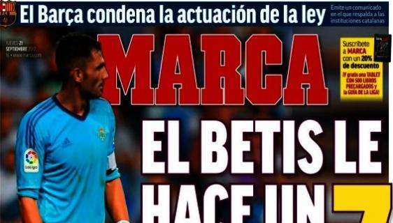 PORTADA - Marca y el tercer batacazo del Madrid en el Bernabéu: "El Betis le hace un siete"