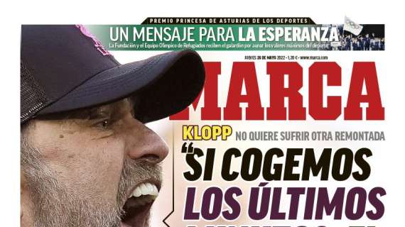 PORTADA | Marca, con Klopp: "Si cogemos los últimos minutos, el Madrid es imbatible"
