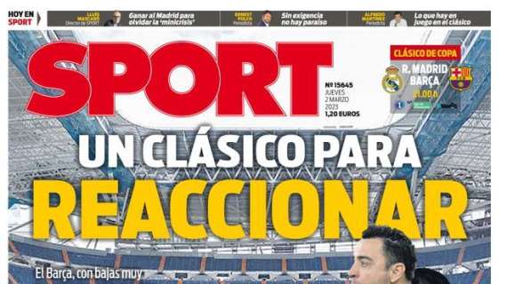 PORTADA | Sport: "Un clásico para reaccionar"